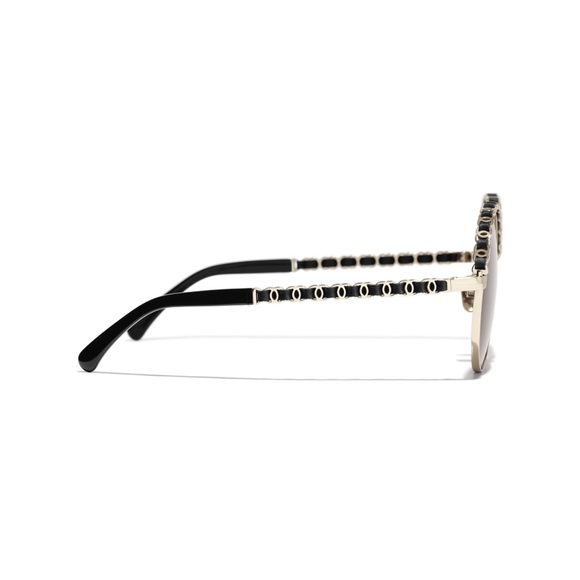 NEW CHANEL ROUND SUNGLASSES WITH CHAIN TRIM DETAIL - Picture 6 of 11